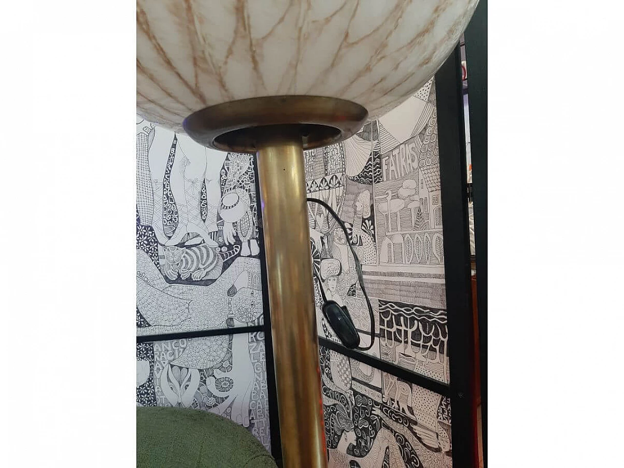 Murano glass and brass floor lamp, 1970s 2