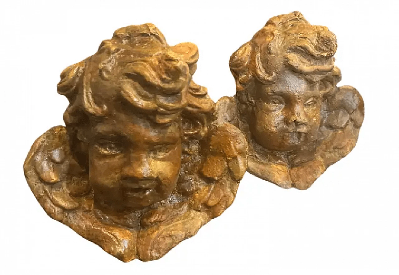 Pair of Sicilian Baroque style stone angels, 1930s 1