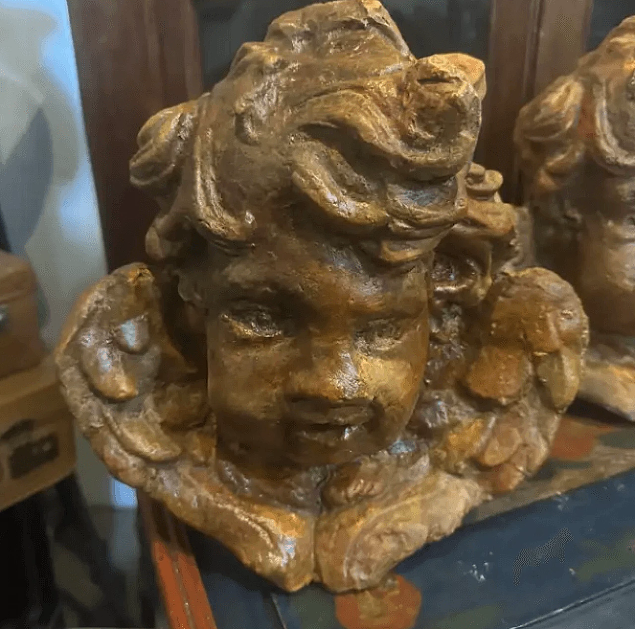 Pair of Sicilian Baroque style stone angels, 1930s 3