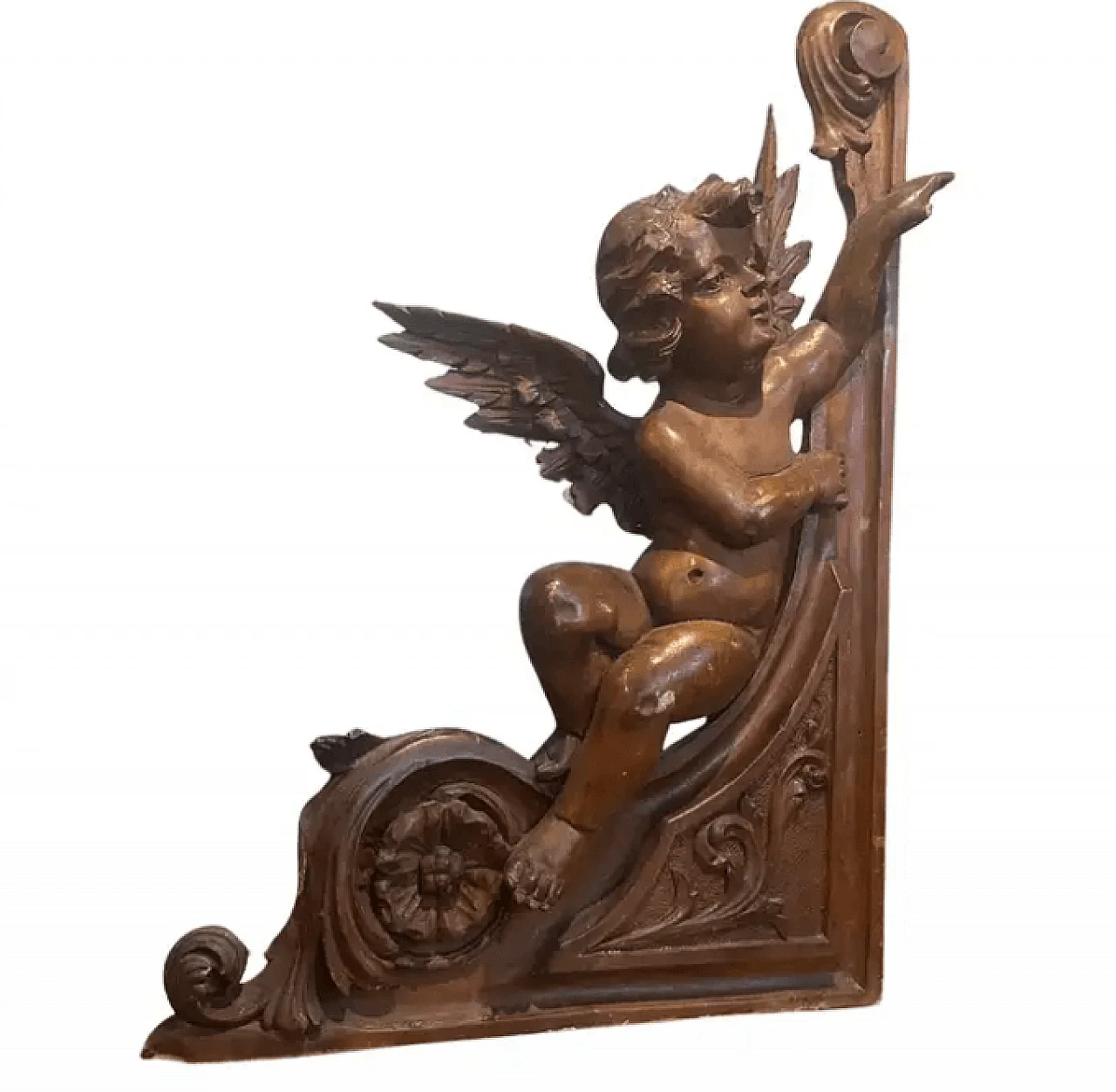 Fragment of Sicilian angel in wood, late 19th century 1