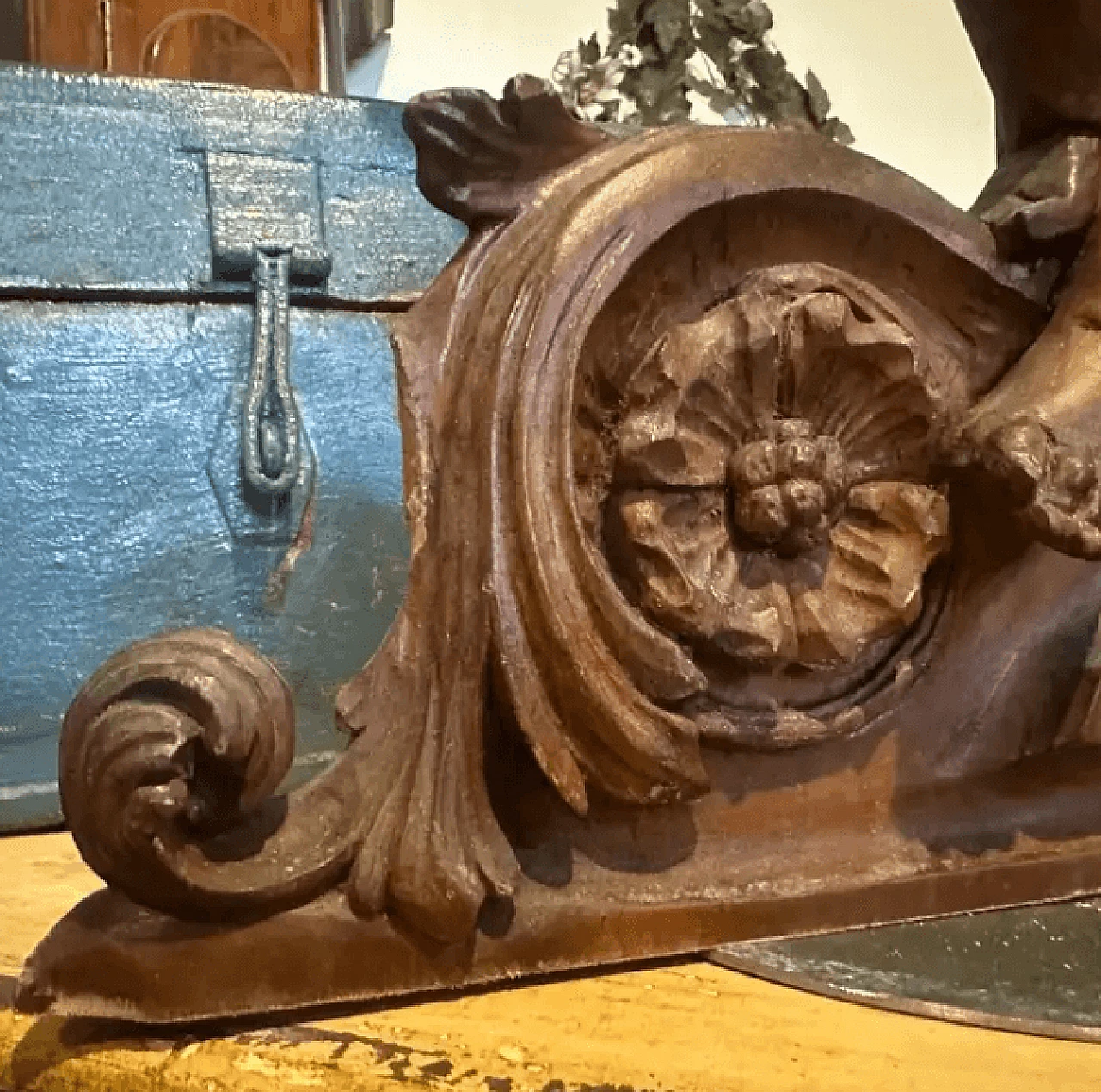 Fragment of Sicilian angel in wood, late 19th century 6