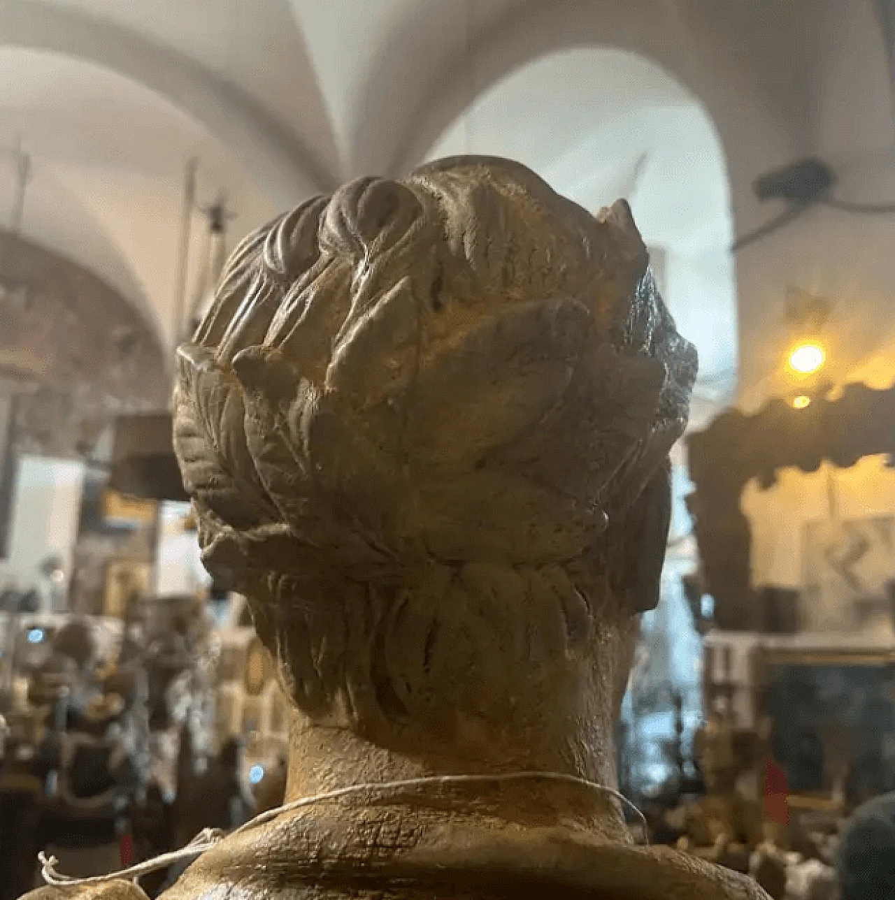 Gold-plated plaster bust of Giulio Cesar, 1950s 10