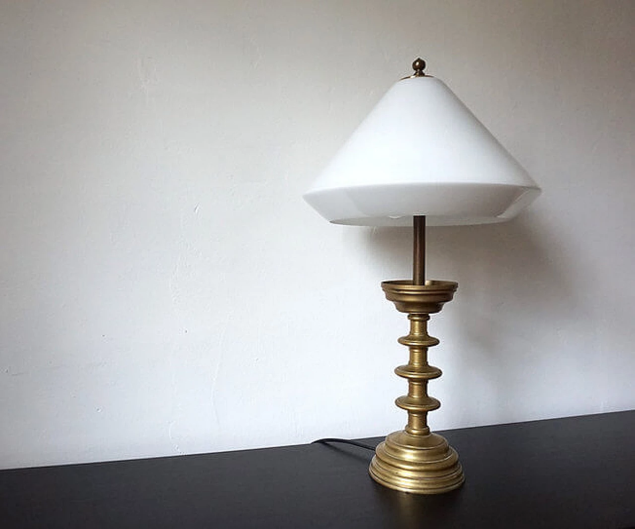 Empire brass table lamp, early 20th century 5