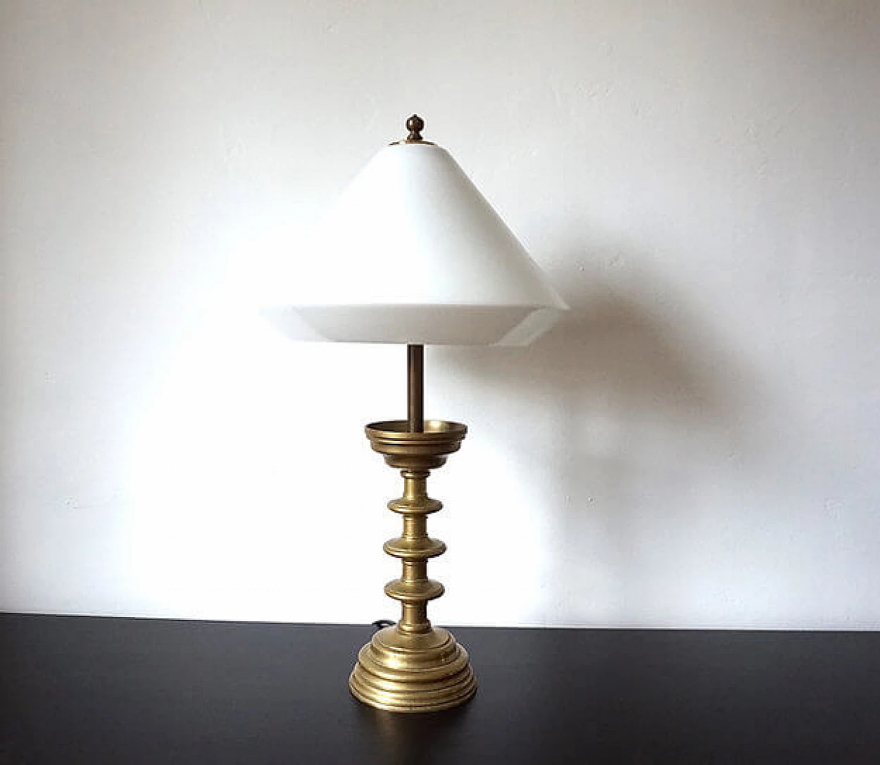 Empire brass table lamp, early 20th century 8