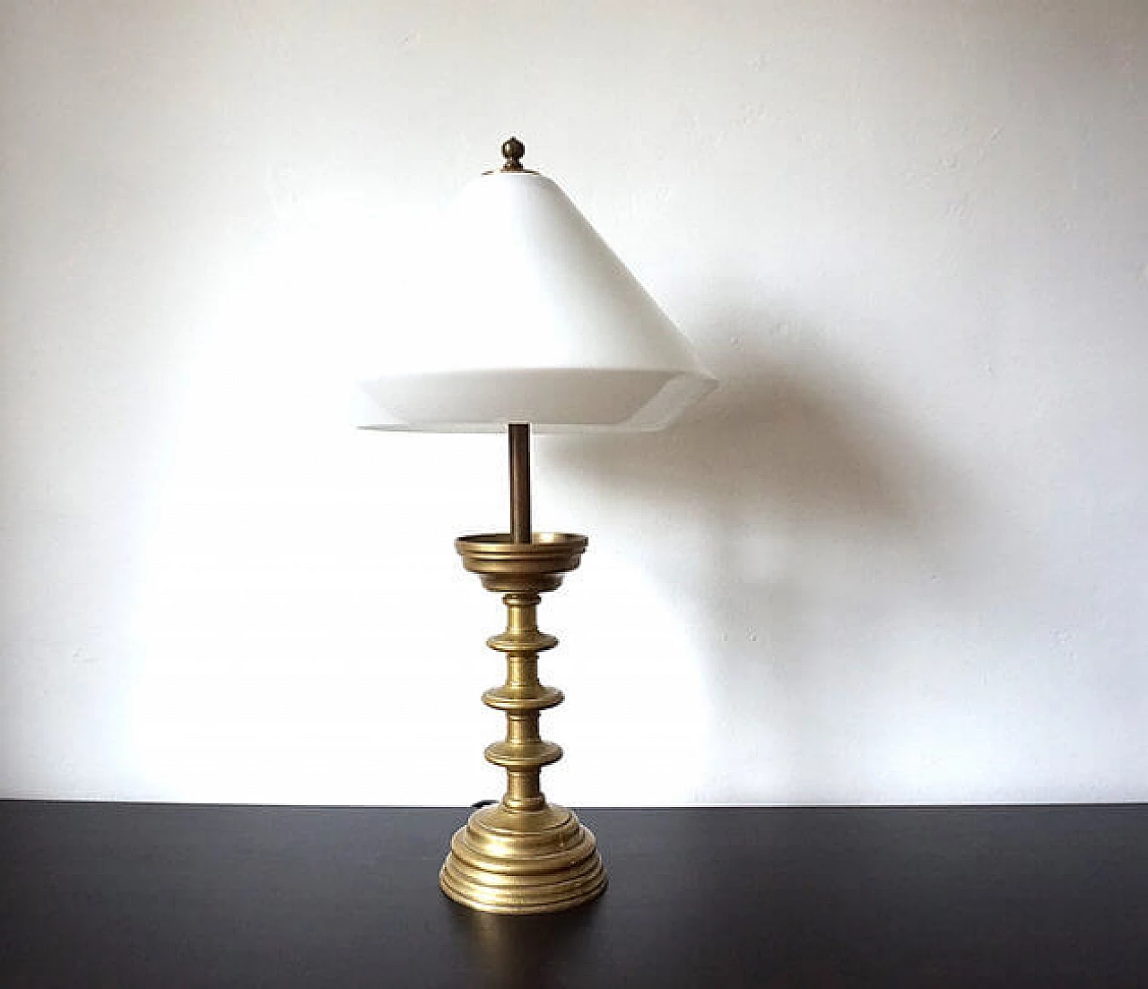 Empire brass table lamp, early 20th century 9