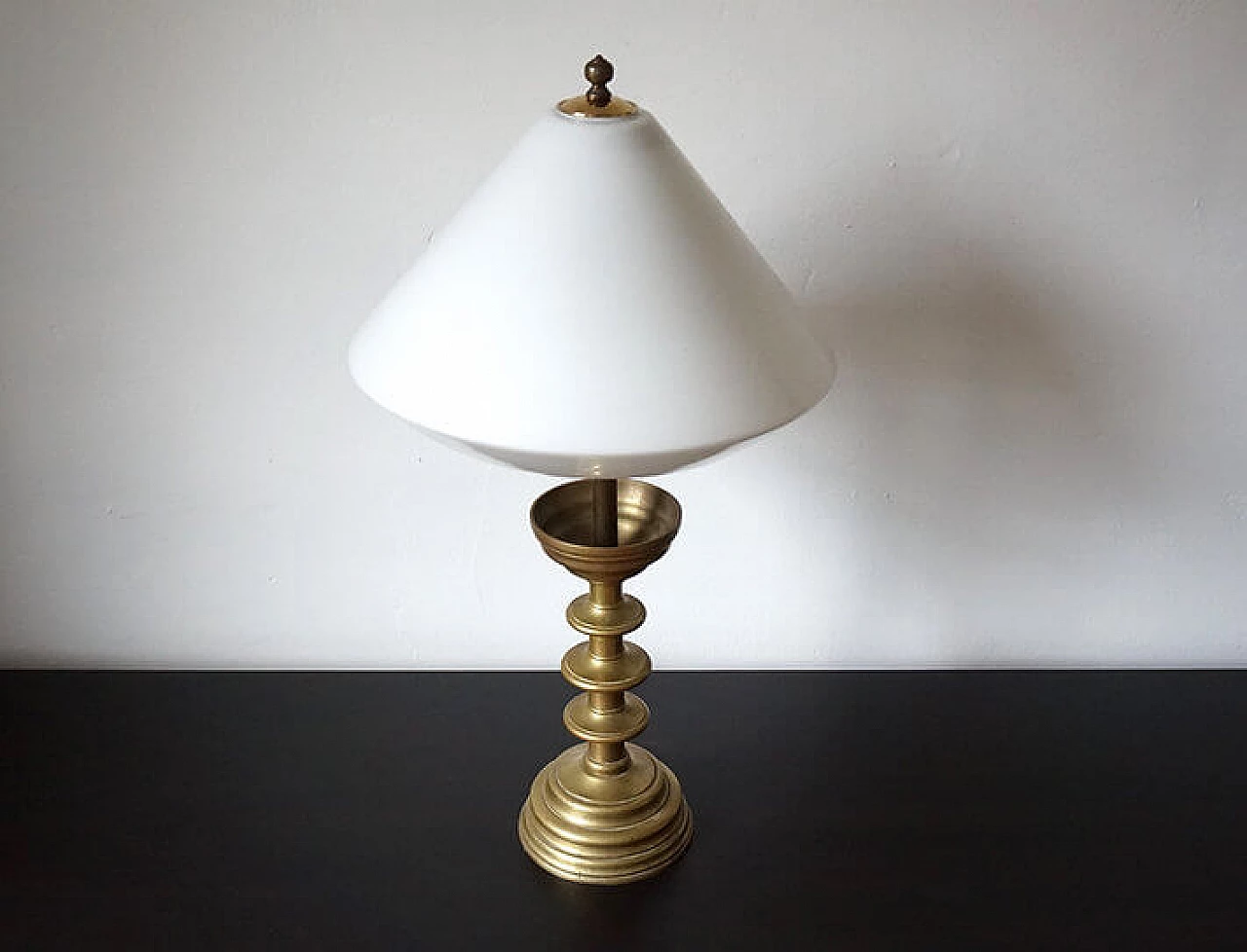 Empire brass table lamp, early 20th century 13