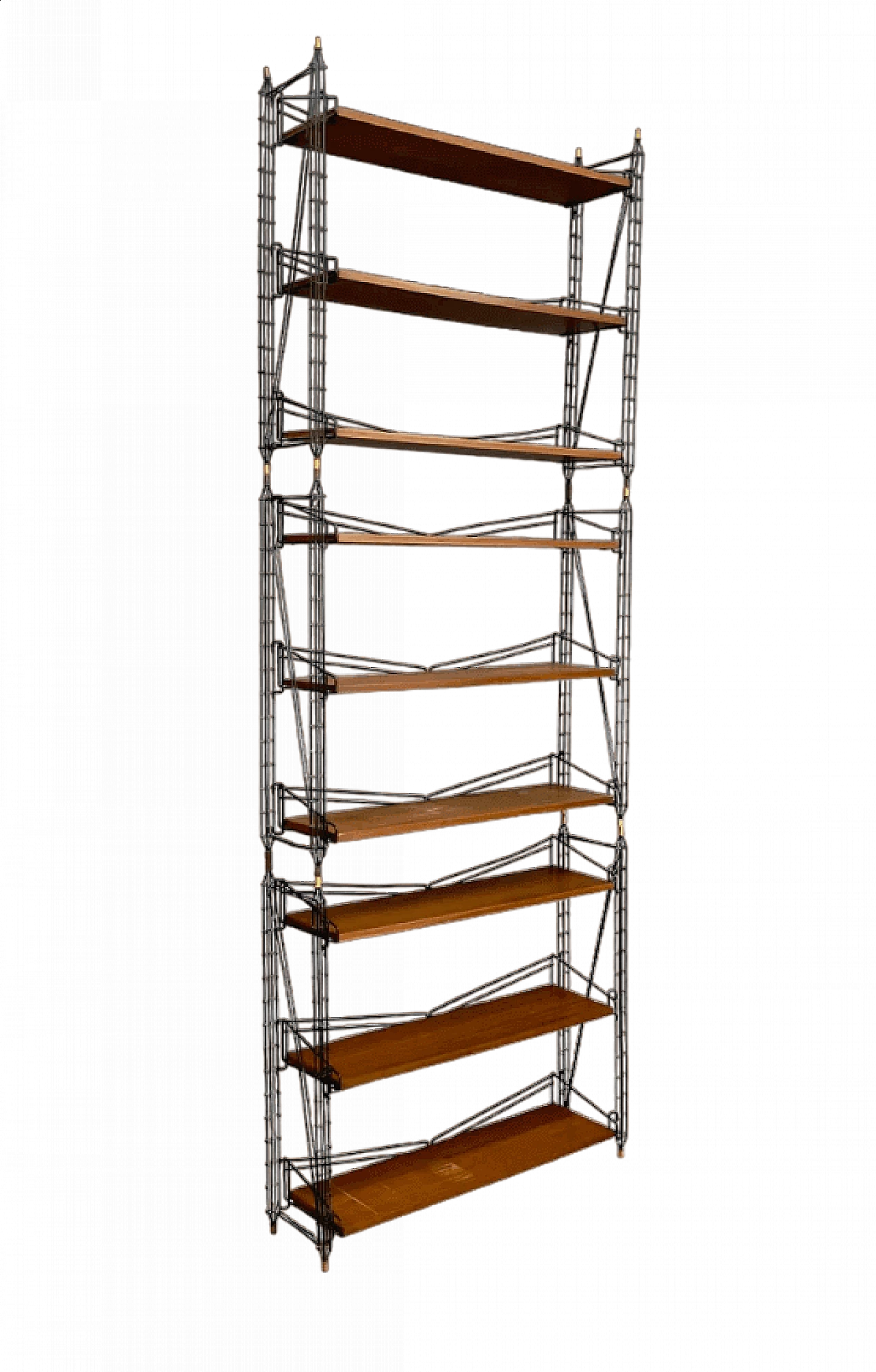 Modular bookcase in wood and metal, 1960s 6