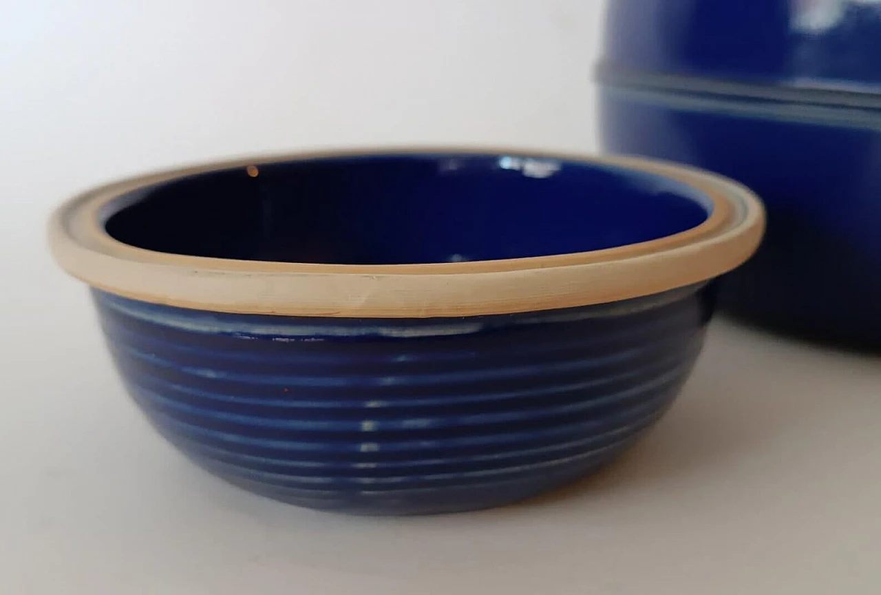Vaso in ceramica blu di Franco Bucci per Laboratorio Pesaro, anni '70 6