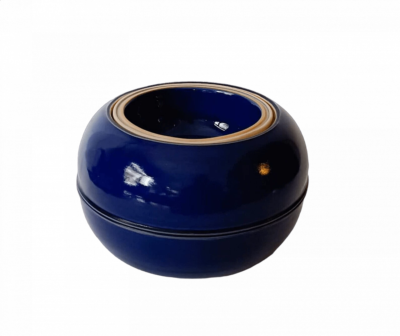 Vaso in ceramica blu di Franco Bucci per Laboratorio Pesaro, anni '70 9