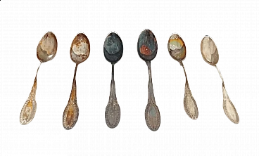 6 Silver coffee spoons, 1970s