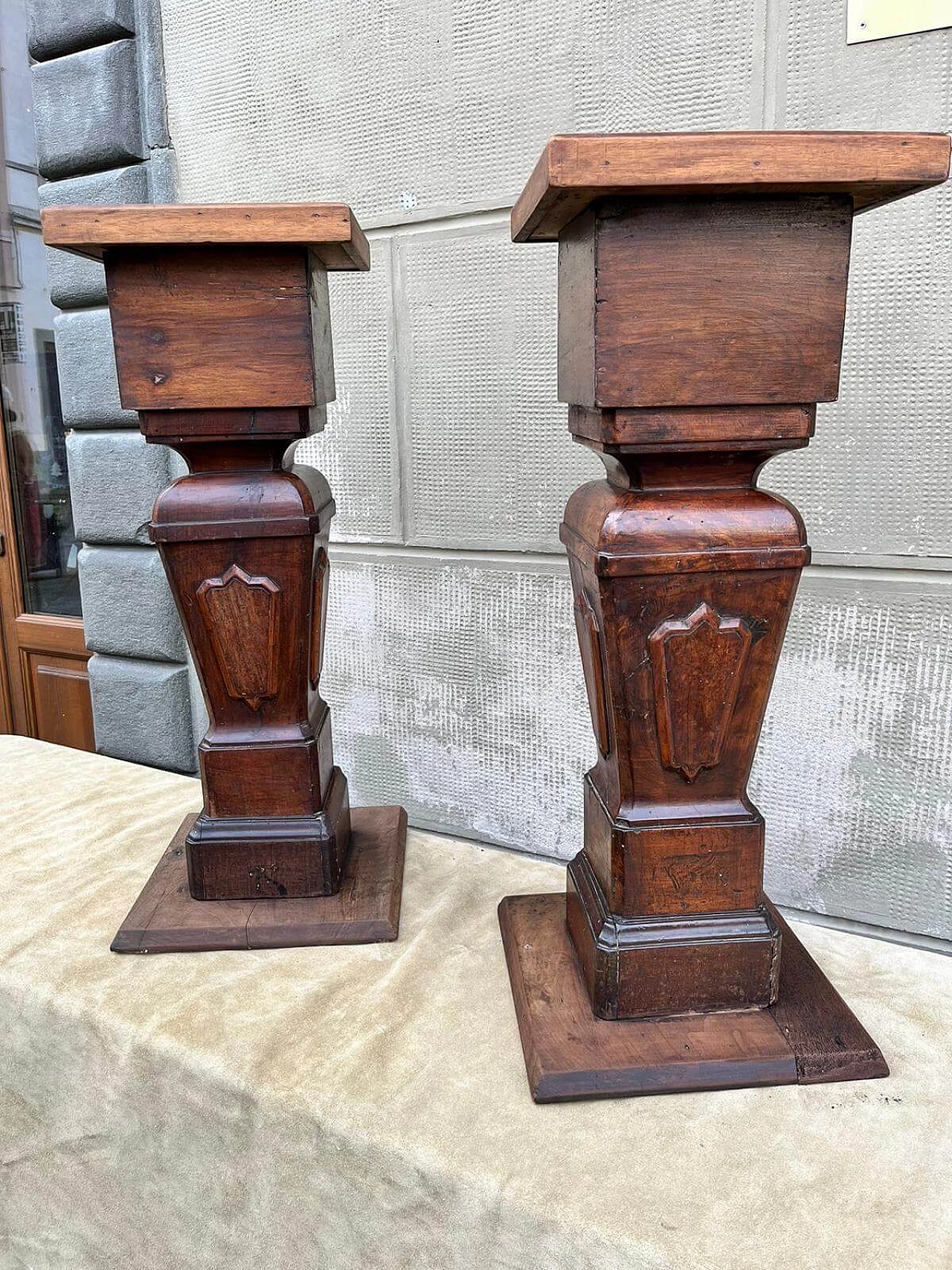 Pair of wood columns, early 20th century 5