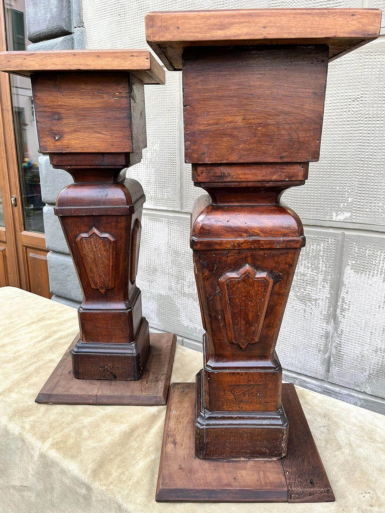 Pair of wood columns, early 20th century 6