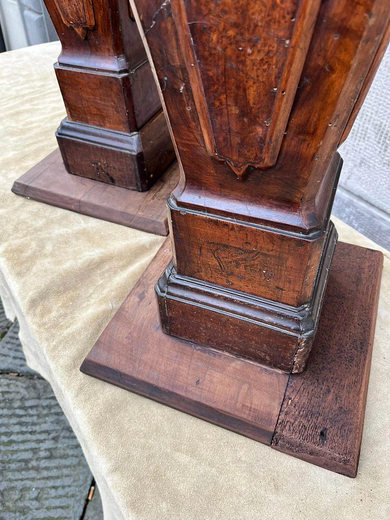 Pair of wood columns, early 20th century 9