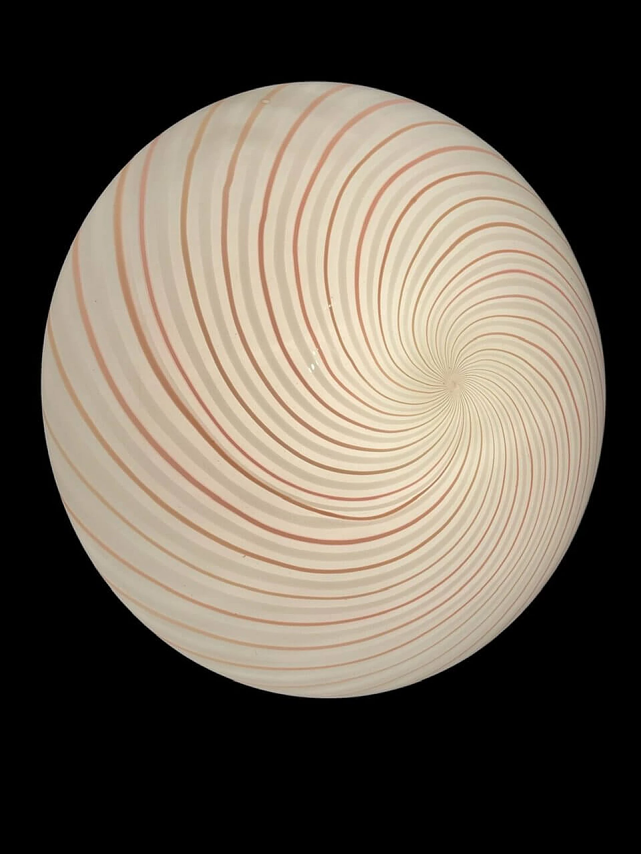 Murano glass ceiling lamp with pink spiral by Paolo Venini, 1970s 12