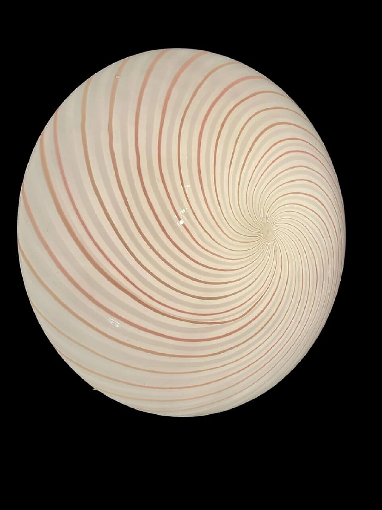 Murano glass ceiling lamp with pink spiral by Paolo Venini, 1970s 14