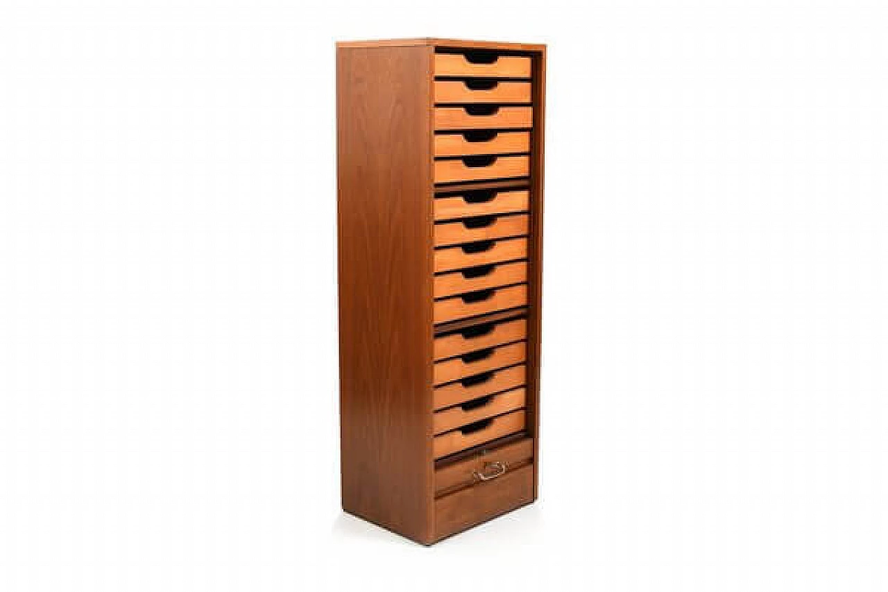 Danish oak and birch filing cabinet, 1950s 2