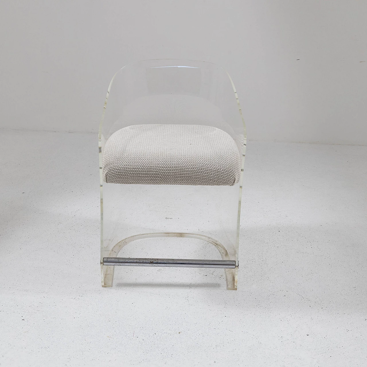 Plexiglass, metal and fabric armchair, 1960s 1