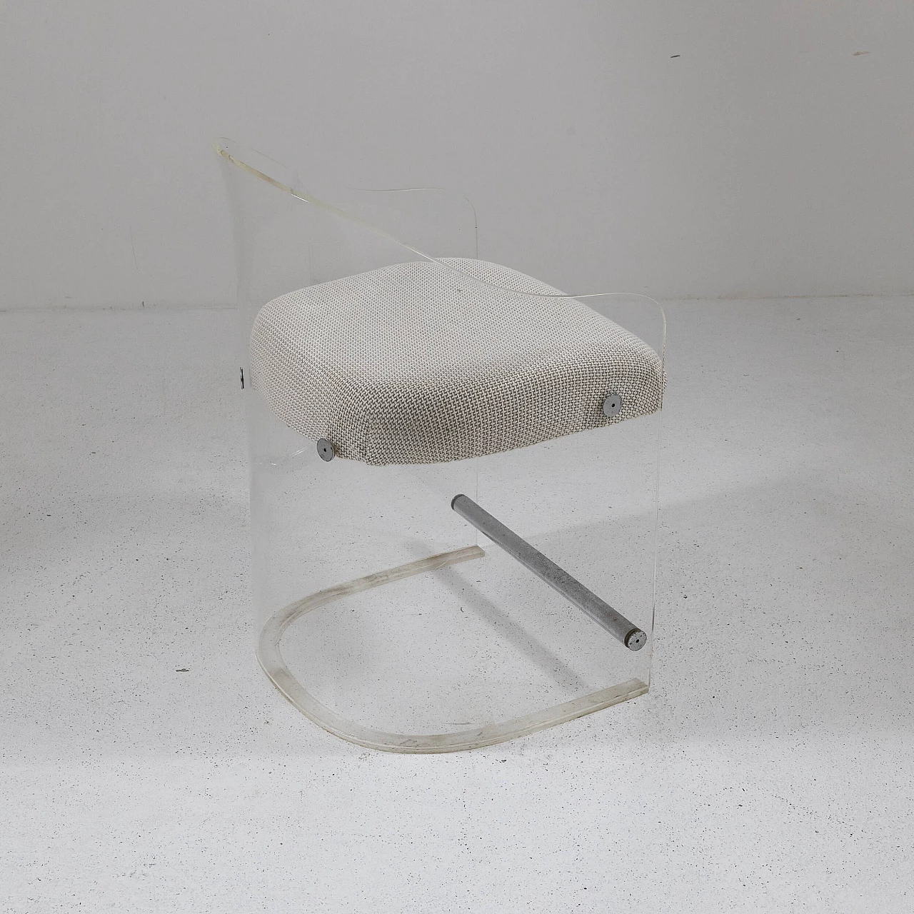 Plexiglass, metal and fabric armchair, 1960s 7