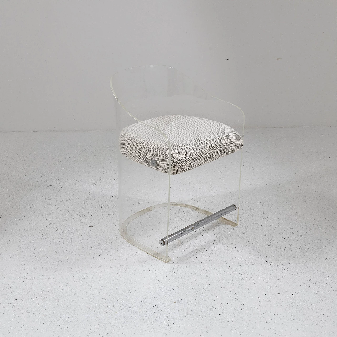 Plexiglass, metal and fabric armchair, 1960s 9