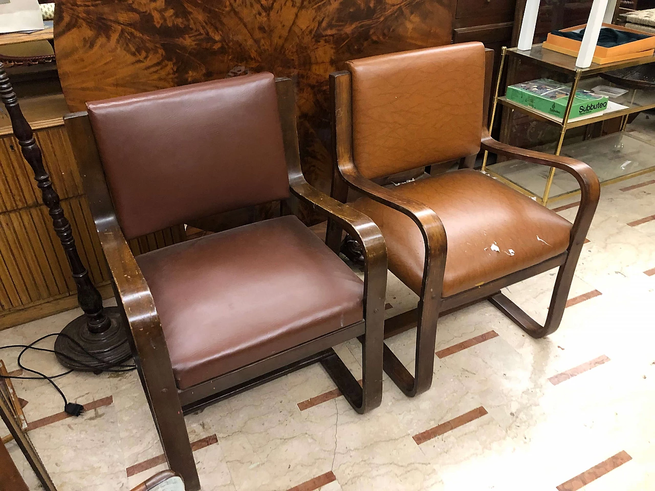 Pair of armchairs by Giuseppe Pagano for Maggioni, 1930s 1