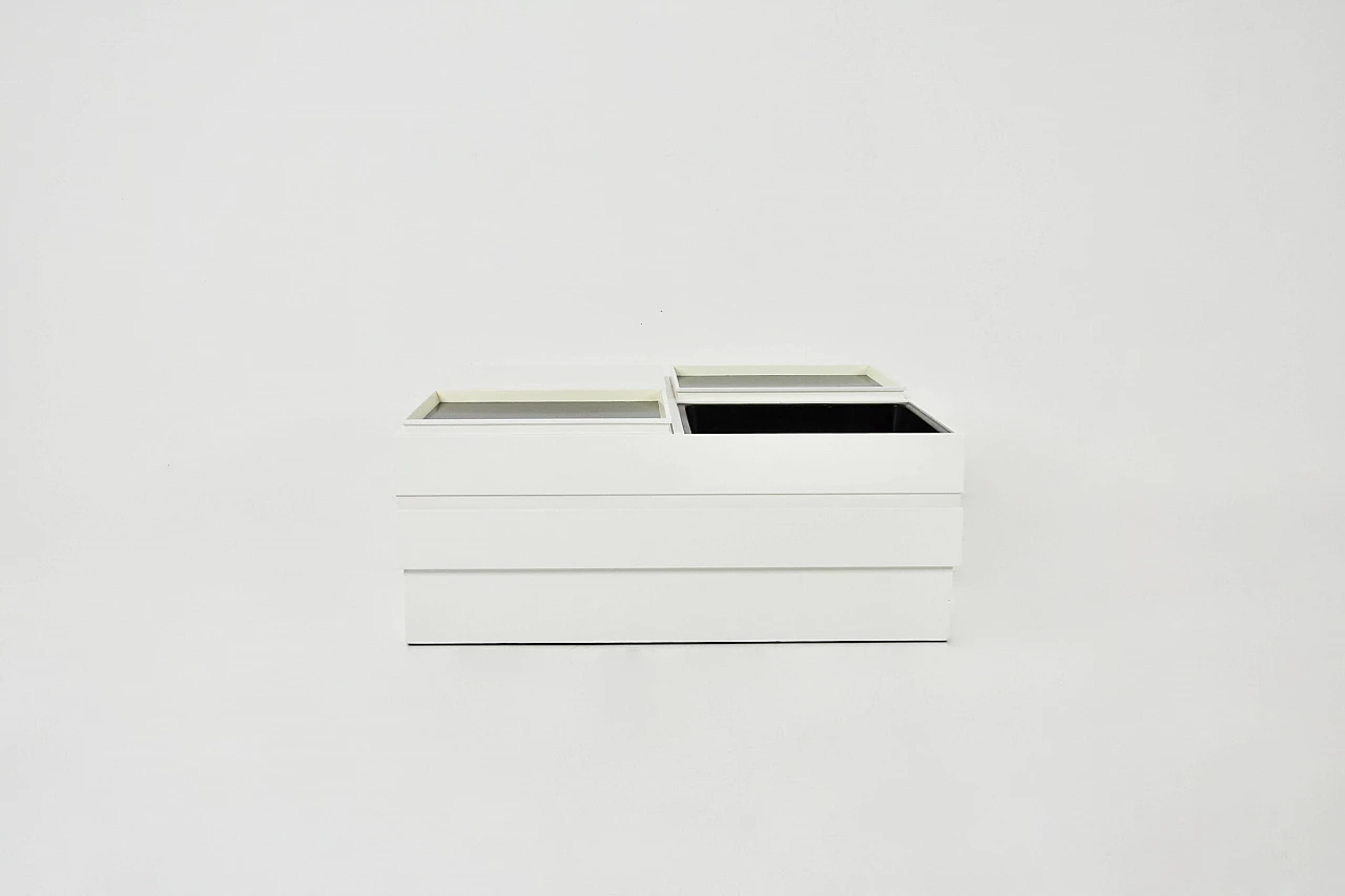 White wooden coffee table with four storage compartments by Carlo Hauner for Forma, 1960s 4