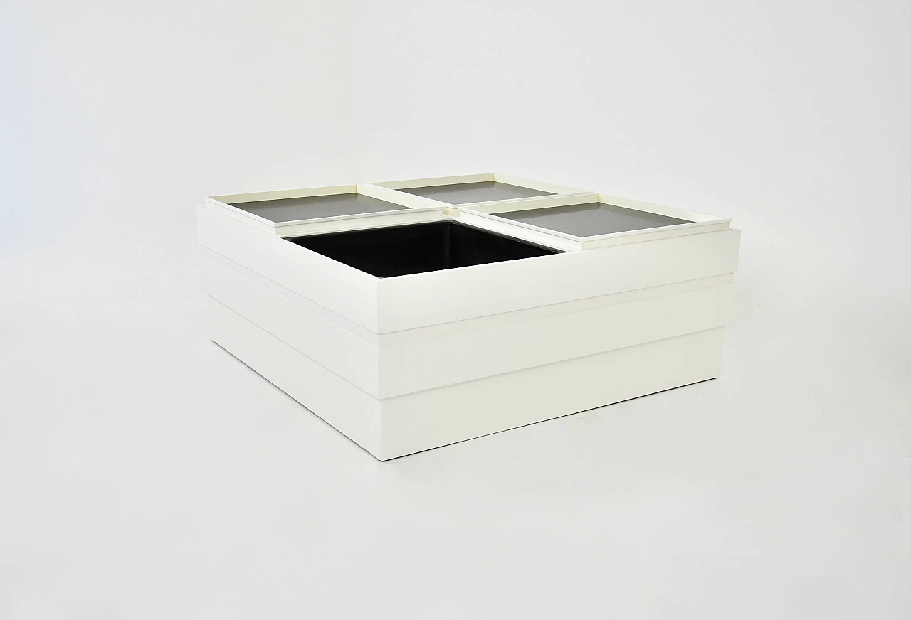 White wooden coffee table with four storage compartments by Carlo Hauner for Forma, 1960s 5