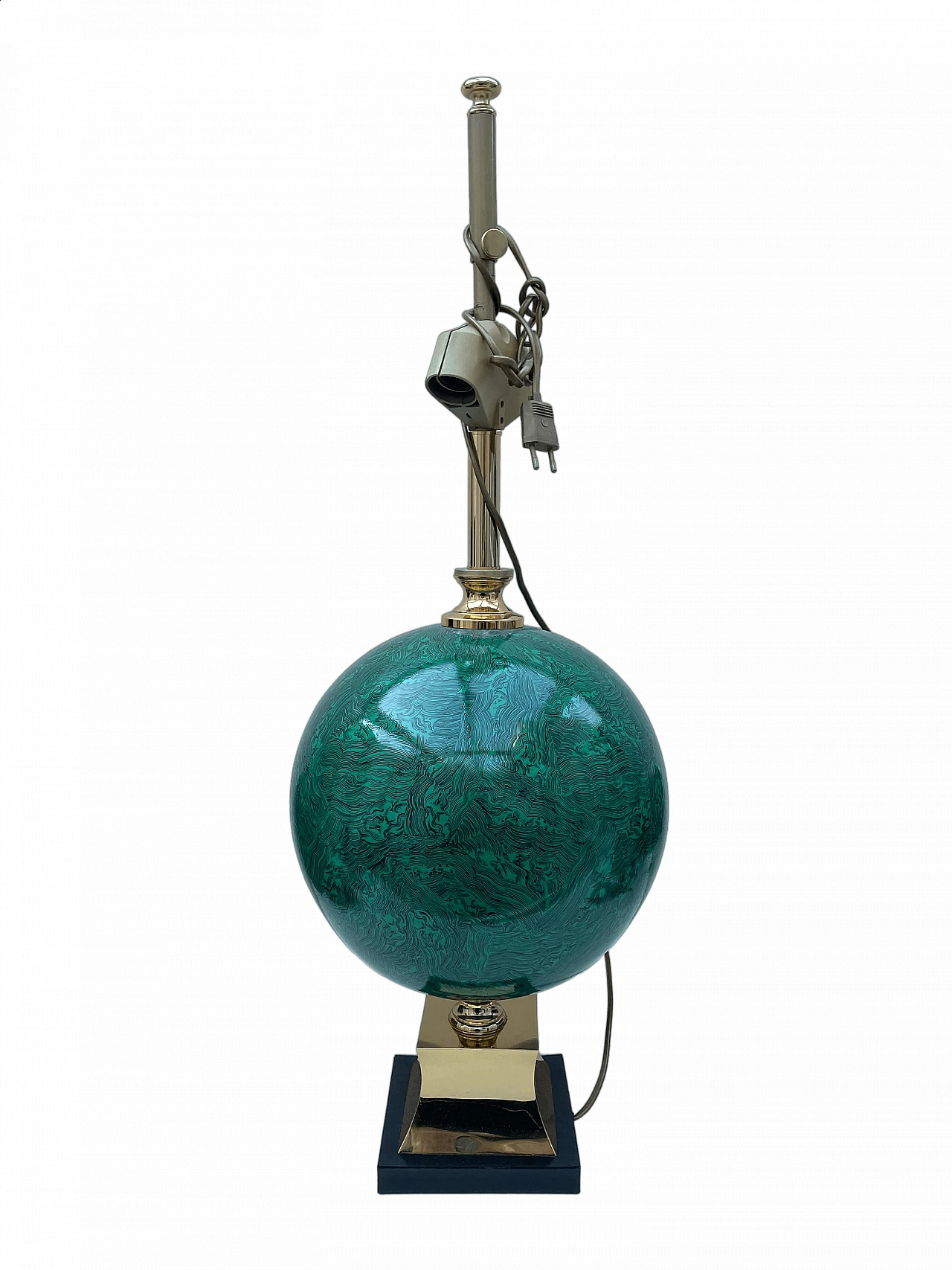 Lampada da tavolo in porcellana malachite di Mangani Porcellane d'Arte, anni '70 8