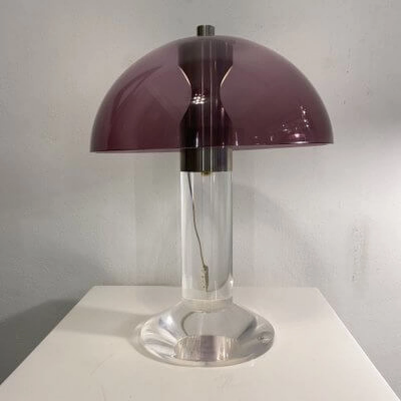 Acrylic and steel table lamp, 1970s 1