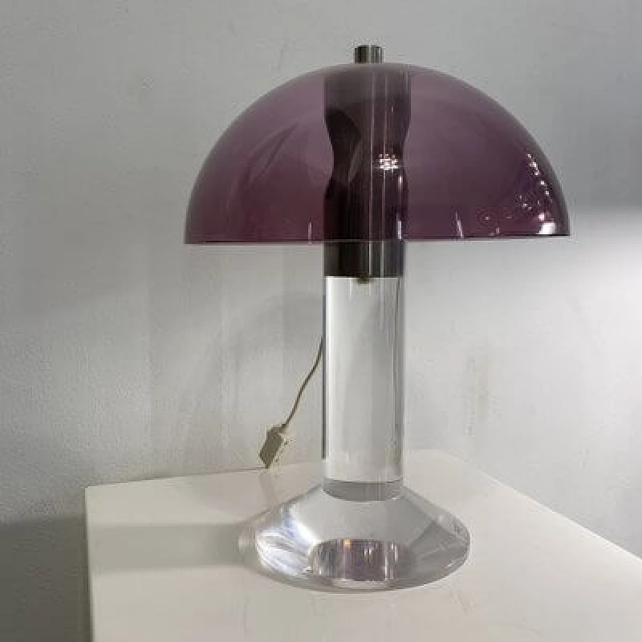 Acrylic and steel table lamp, 1970s 2