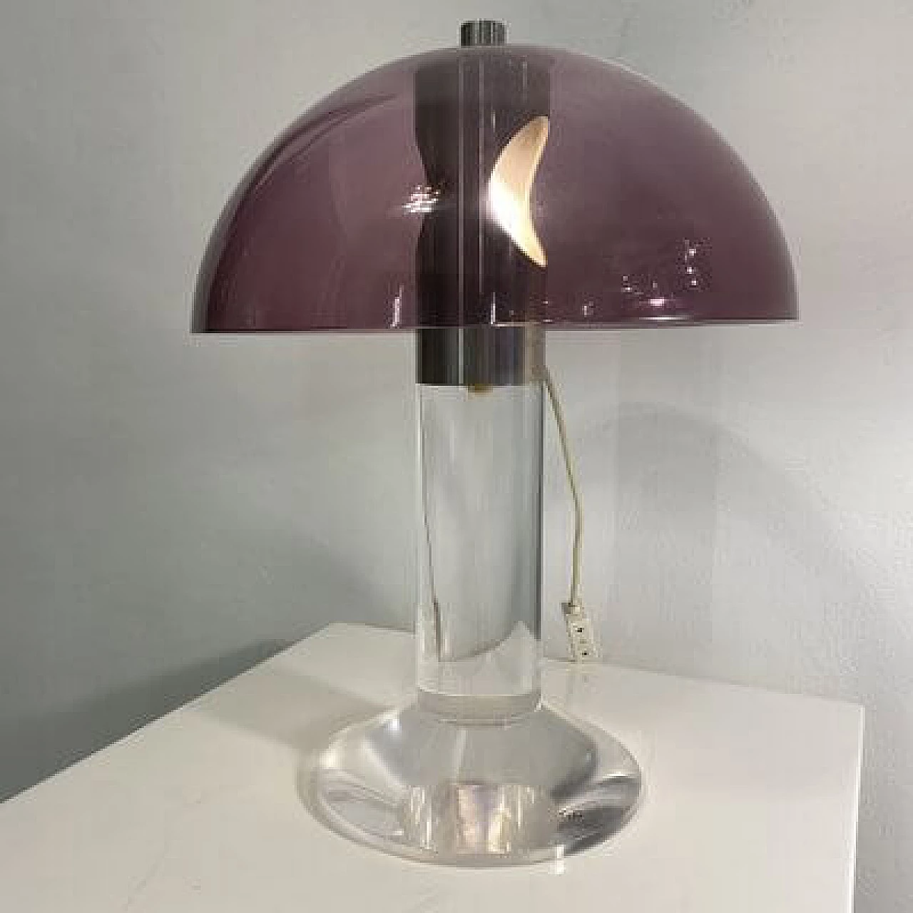 Acrylic and steel table lamp, 1970s 5