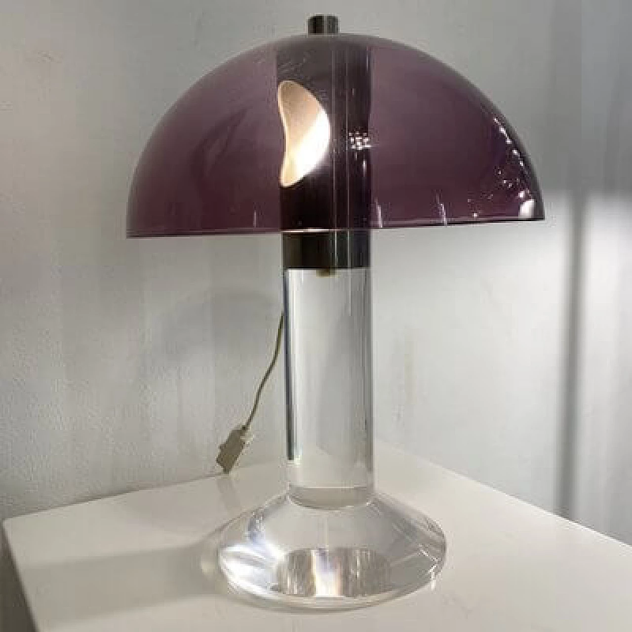 Acrylic and steel table lamp, 1970s 6