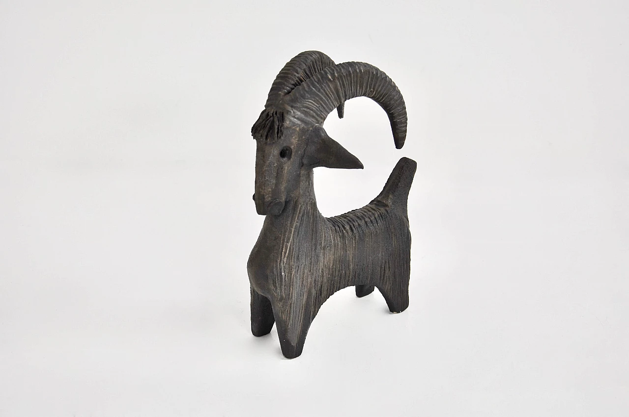 Ceramic goat sculpture by Dominique Pouchain, 1980s 1