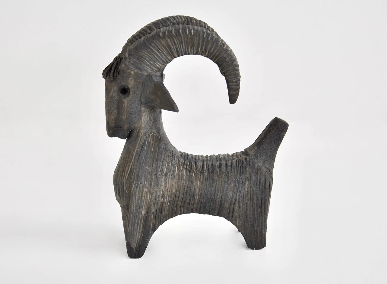 Ceramic goat sculpture by Dominique Pouchain, 1980s 2