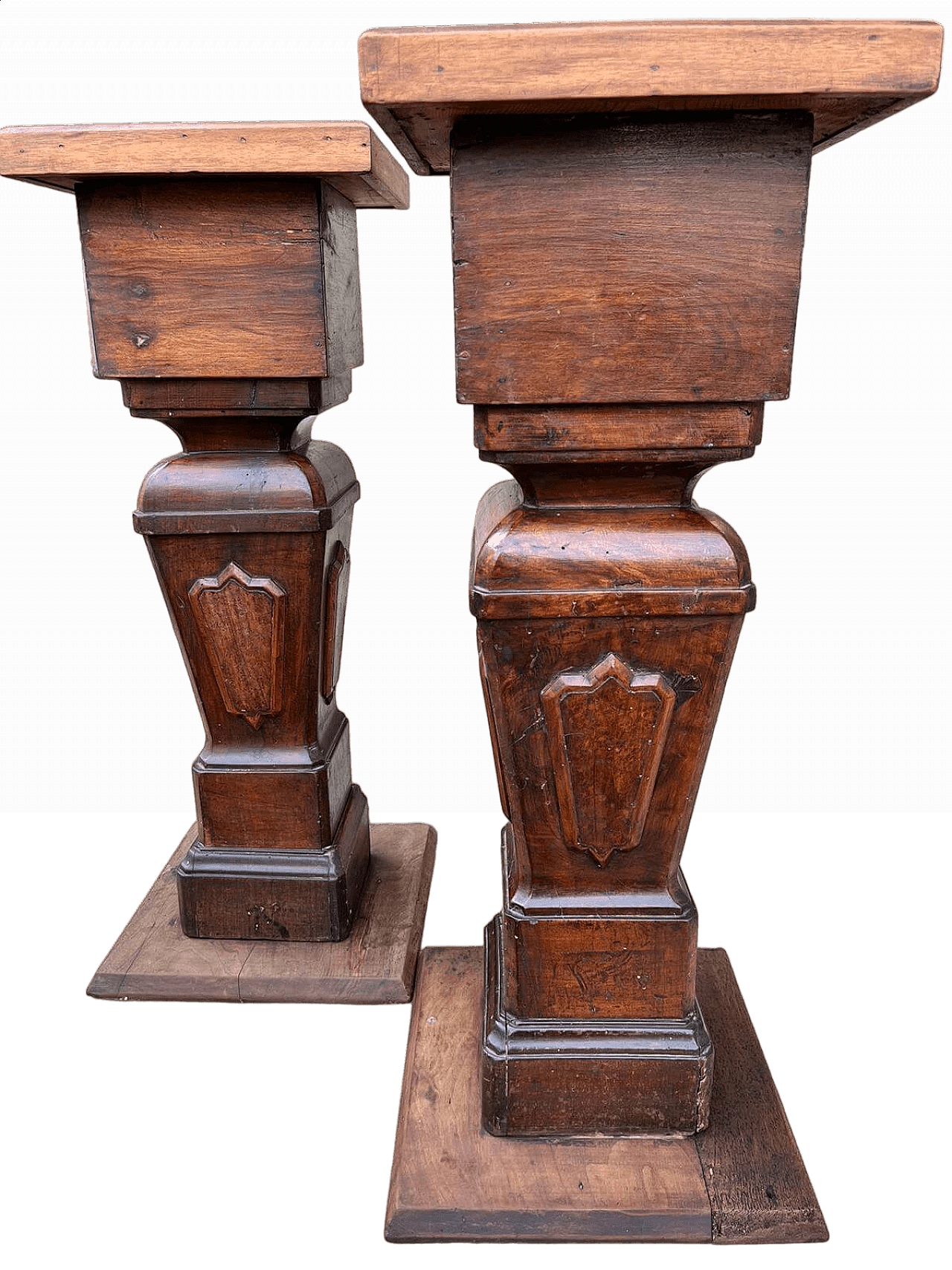 Pair of wood columns, early 20th century 11