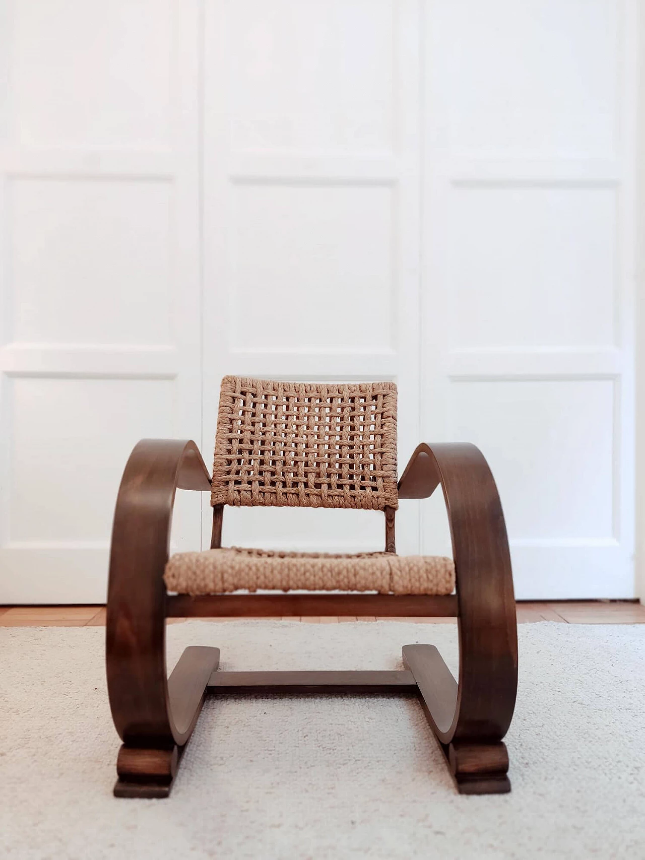 Pair of armchairs by Adrien Audoux and Frida Minet for Vibo Vesoul, 1940s 5