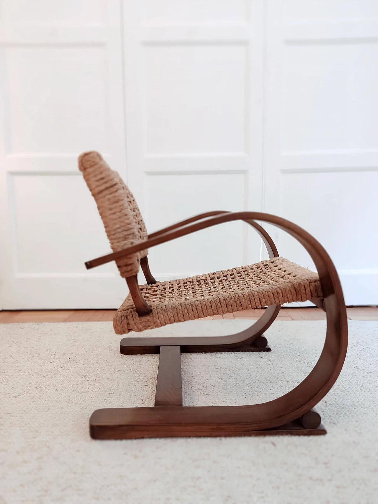 Pair of armchairs by Adrien Audoux and Frida Minet for Vibo Vesoul, 1940s 8