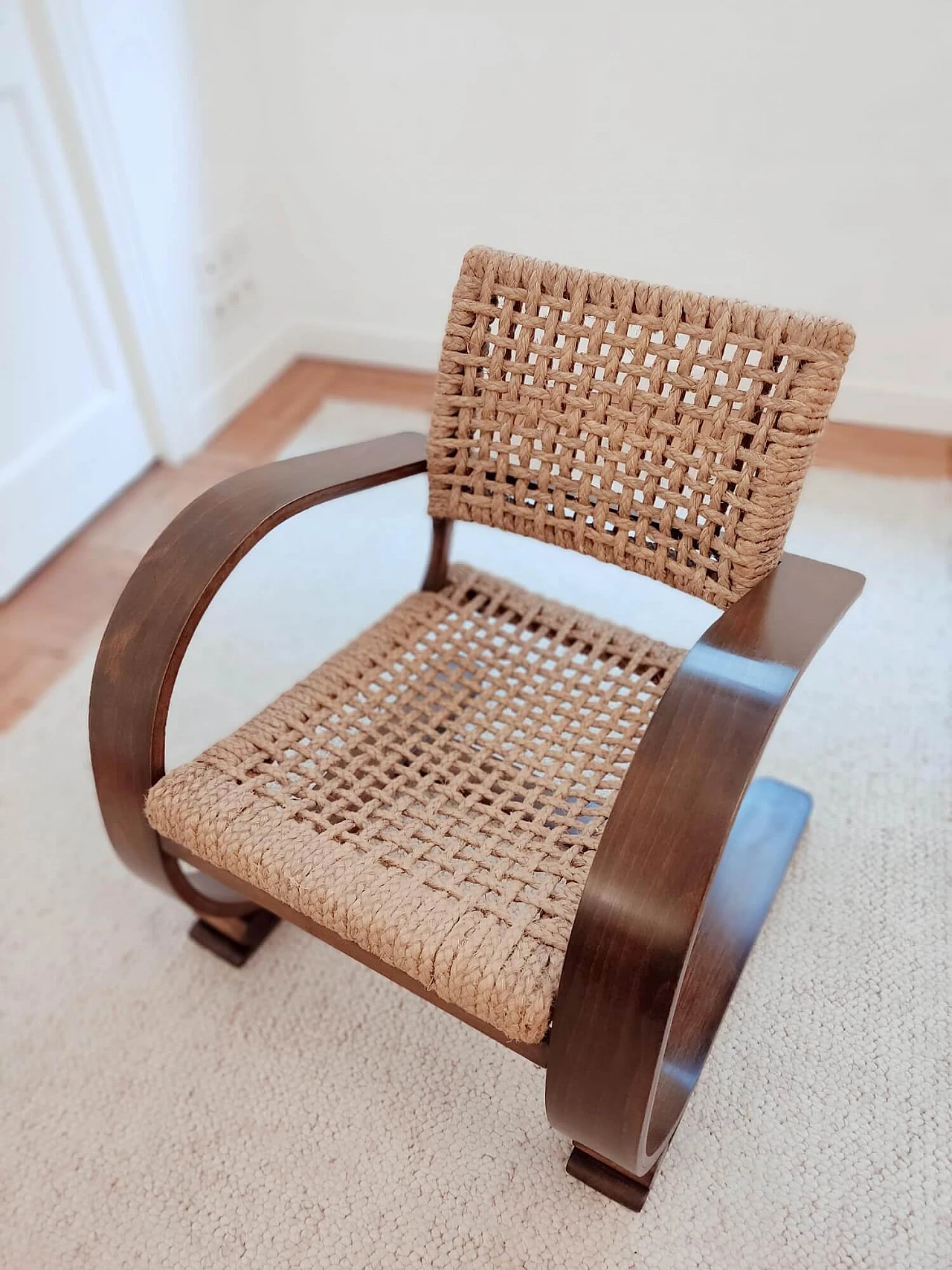 Pair of armchairs by Adrien Audoux and Frida Minet for Vibo Vesoul, 1940s 13