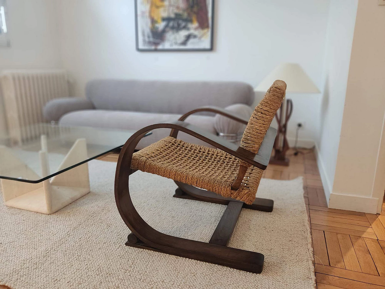 Pair of armchairs by Adrien Audoux and Frida Minet for Vibo Vesoul, 1940s 18