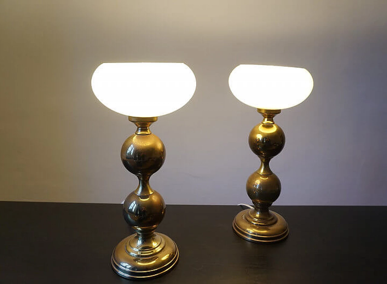 Pair of brass table lamps, 1970s 2