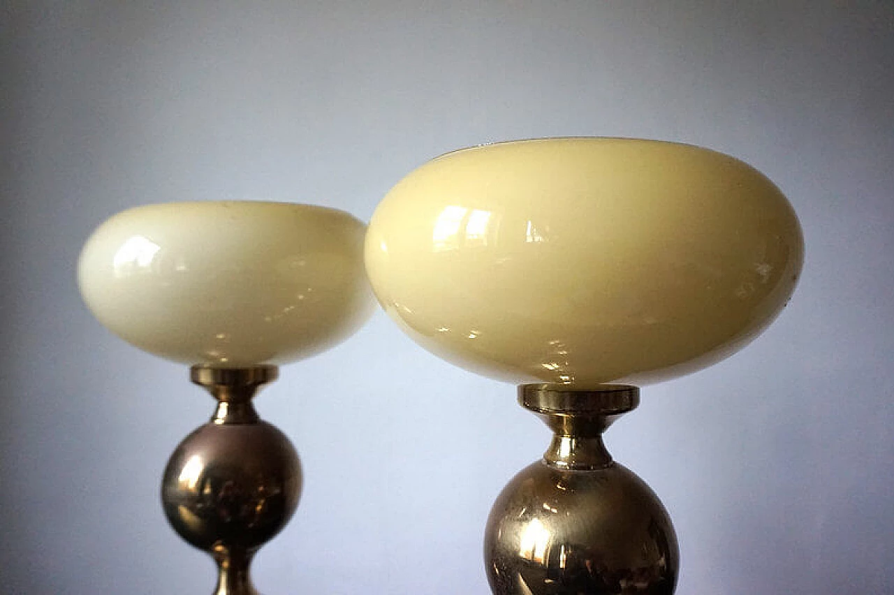 Pair of brass table lamps, 1970s 4