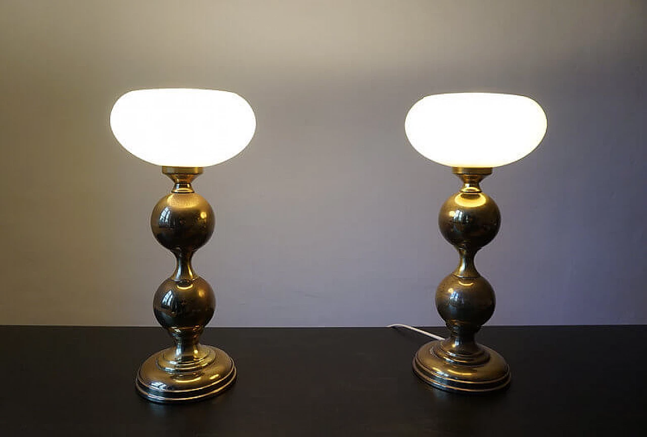 Pair of brass table lamps, 1970s 10