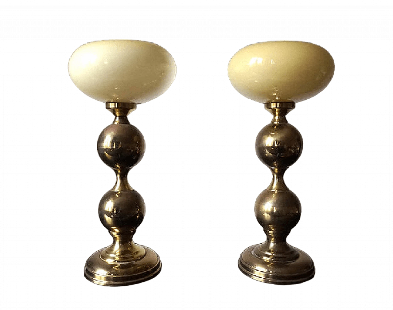 Pair of brass table lamps, 1970s 11