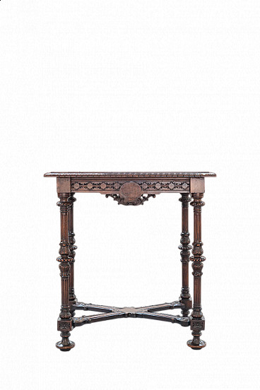 Louis XIV style solid cherry wood writing desk, late 19th century | intOndo