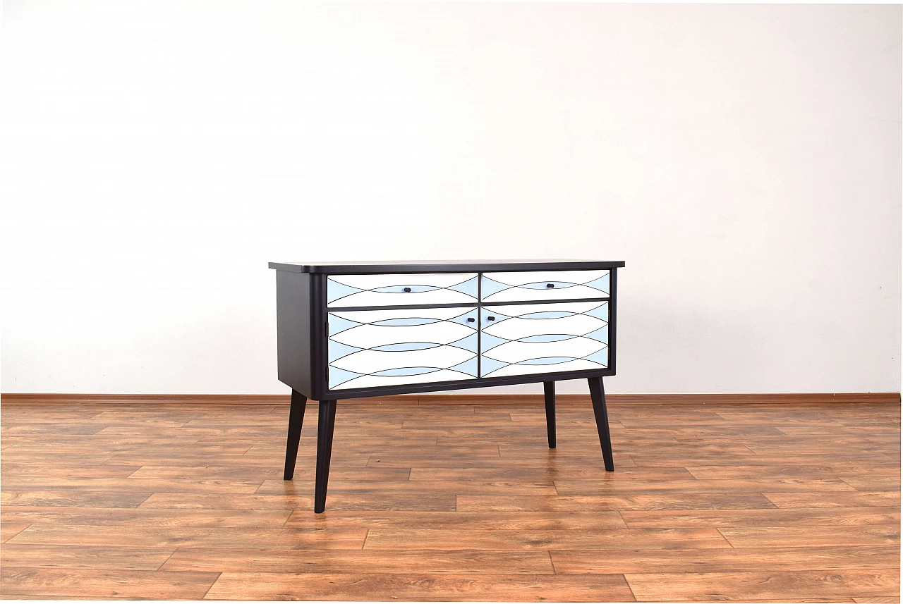 Credenza tedesca dipinta a mano con motivo Op-Art, anni '60 3