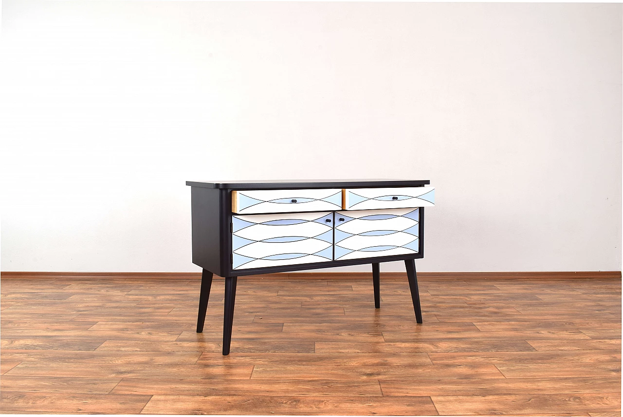 Credenza tedesca dipinta a mano con motivo Op-Art, anni '60 5