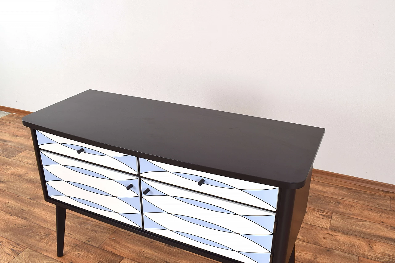 Credenza tedesca dipinta a mano con motivo Op-Art, anni '60 12