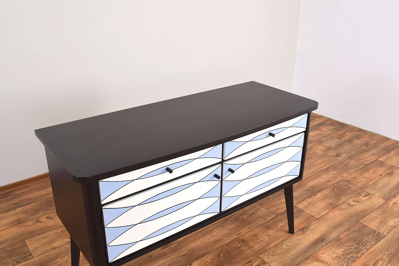 Credenza tedesca dipinta a mano con motivo Op-Art, anni '60 13