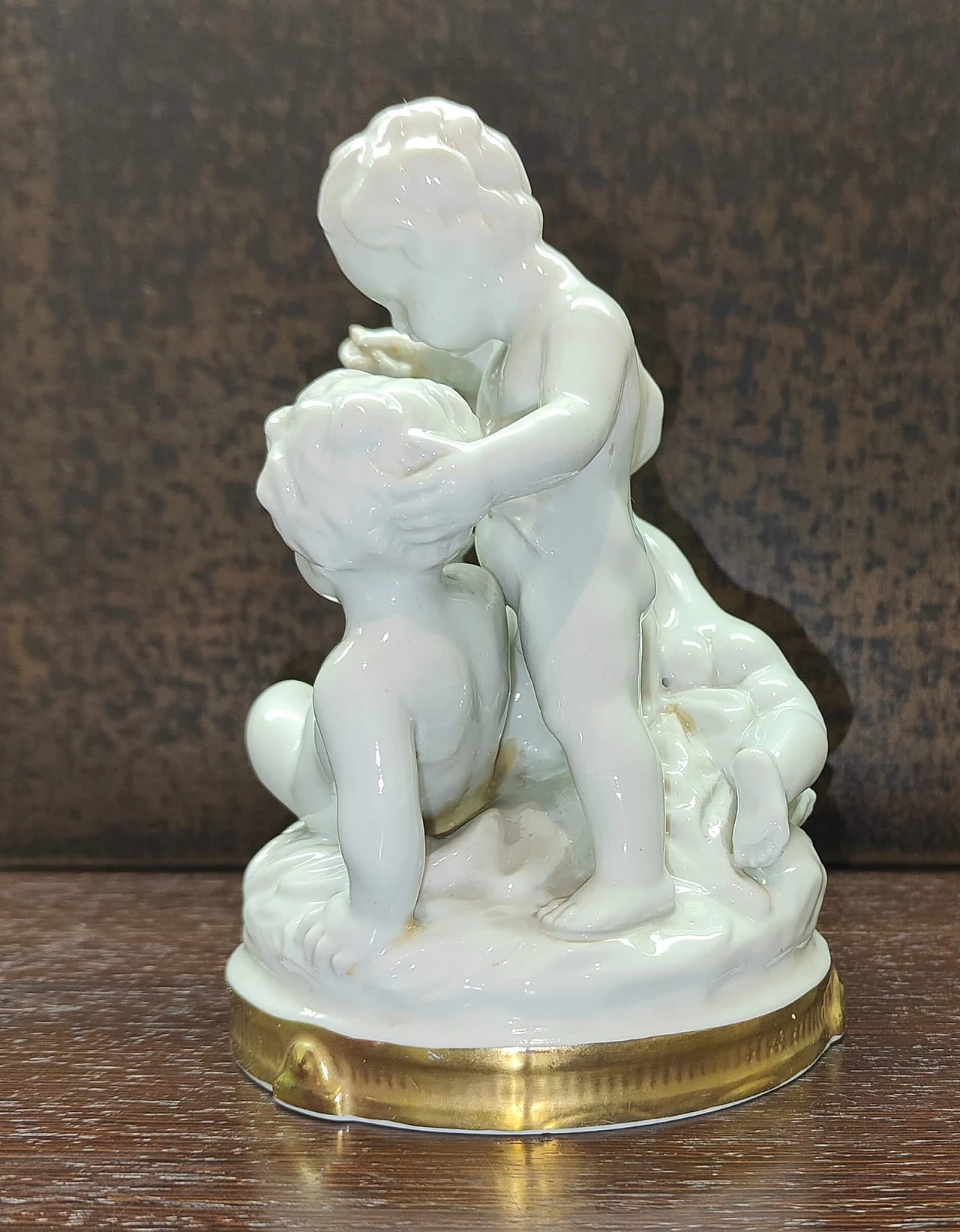 Group of cupids, Capodimonte porcelain sculpture, 1950s 1