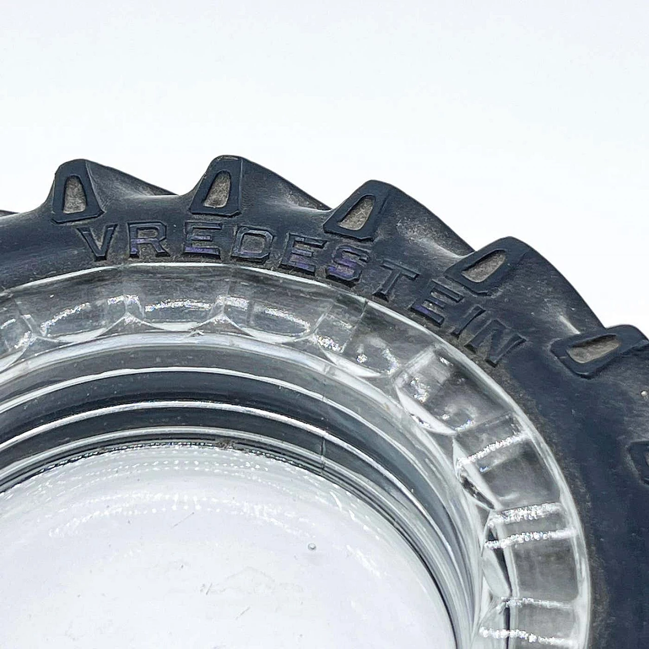 Glass tray surrounded by tyre, 1970s 3