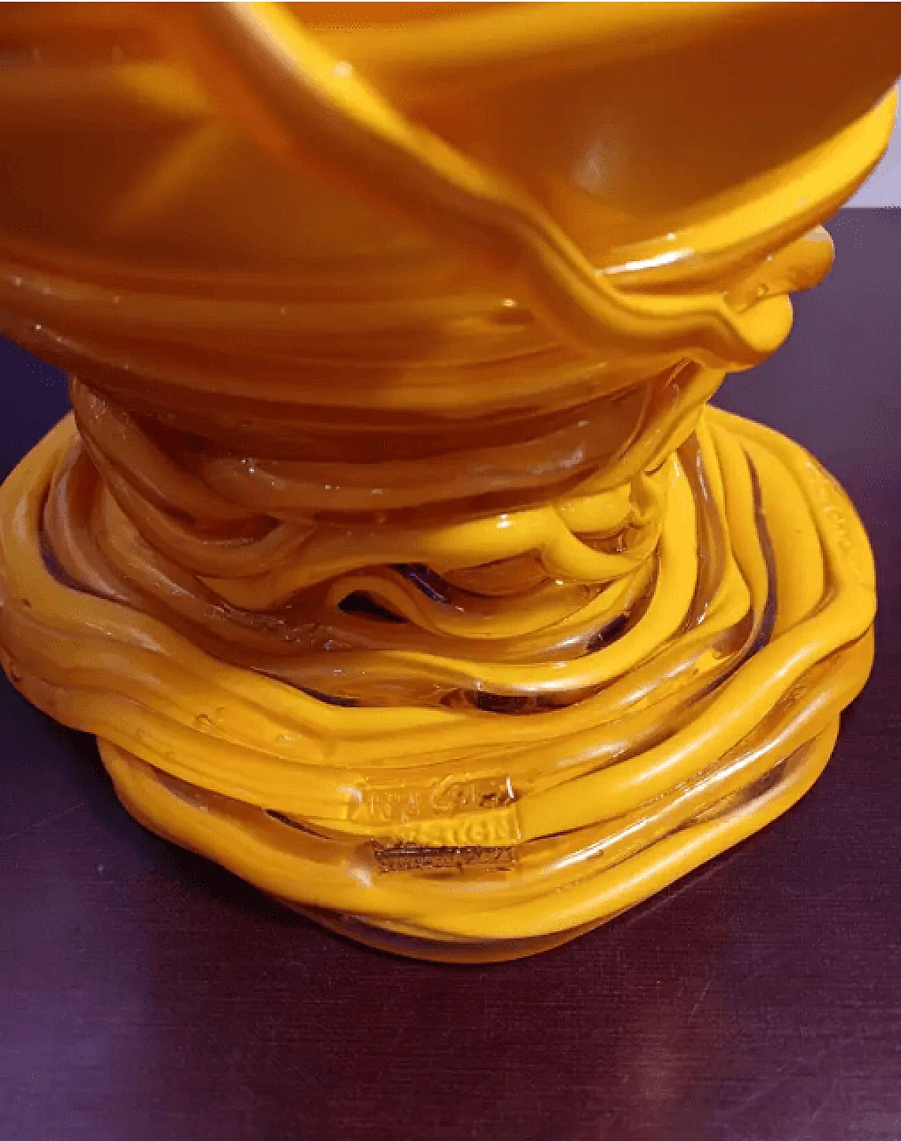 Yellow resin vase by Gaetano Pesce 2